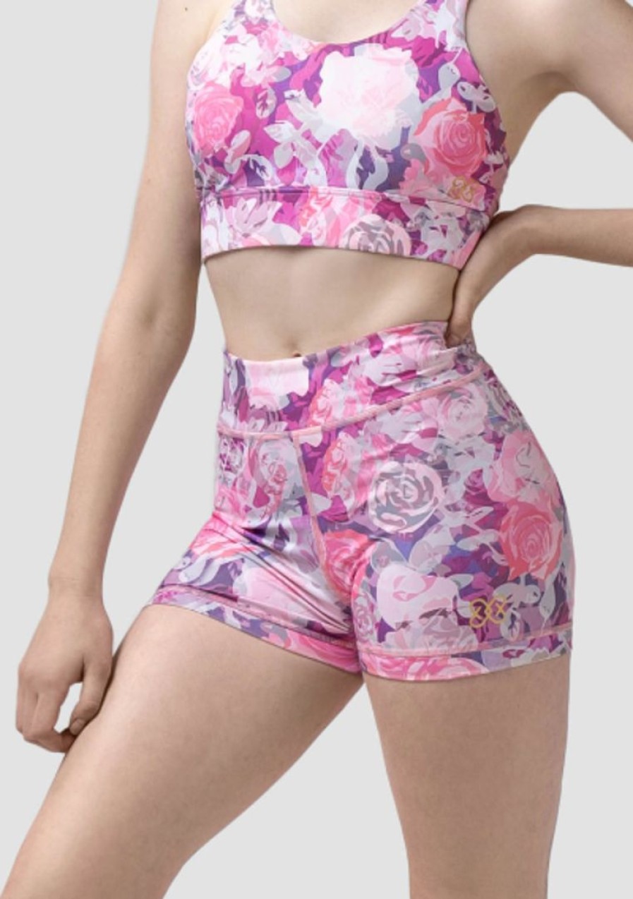 Dancewear uactiv | Dancewear Uactiv Rosette Shorts Pink Roses