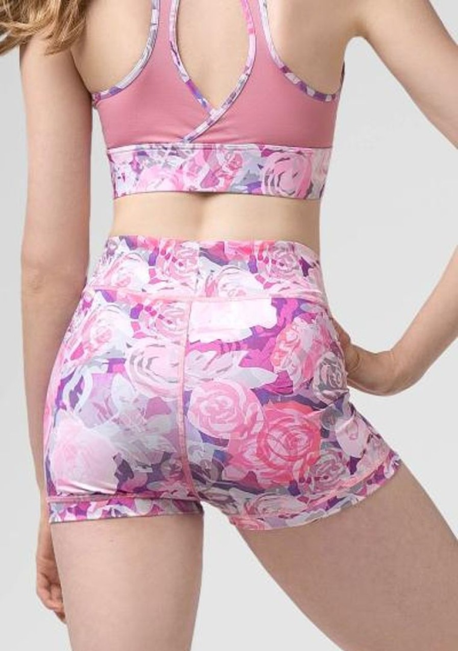 Dancewear uactiv | Dancewear Uactiv Rosette Shorts Pink Roses