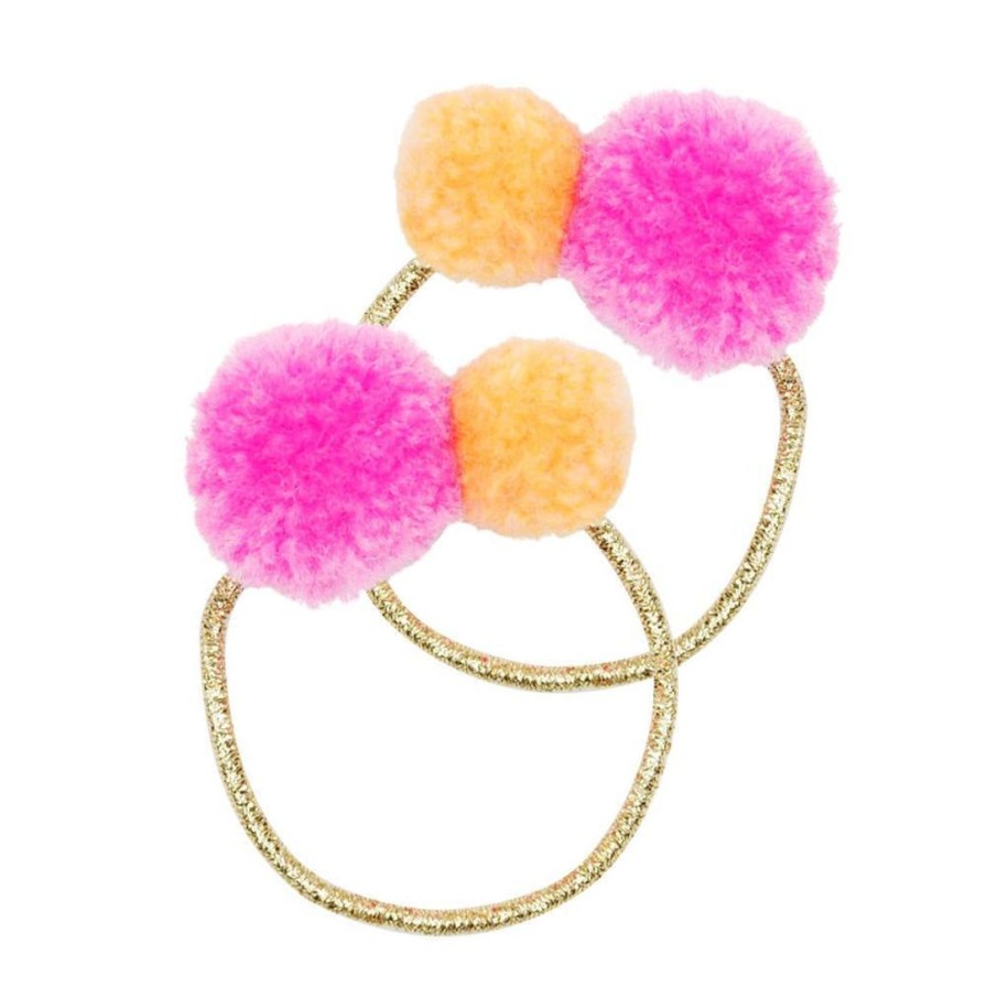 Accessories pink | Pink Poppy Cutie Pom Pom Hair Elastics Accessories