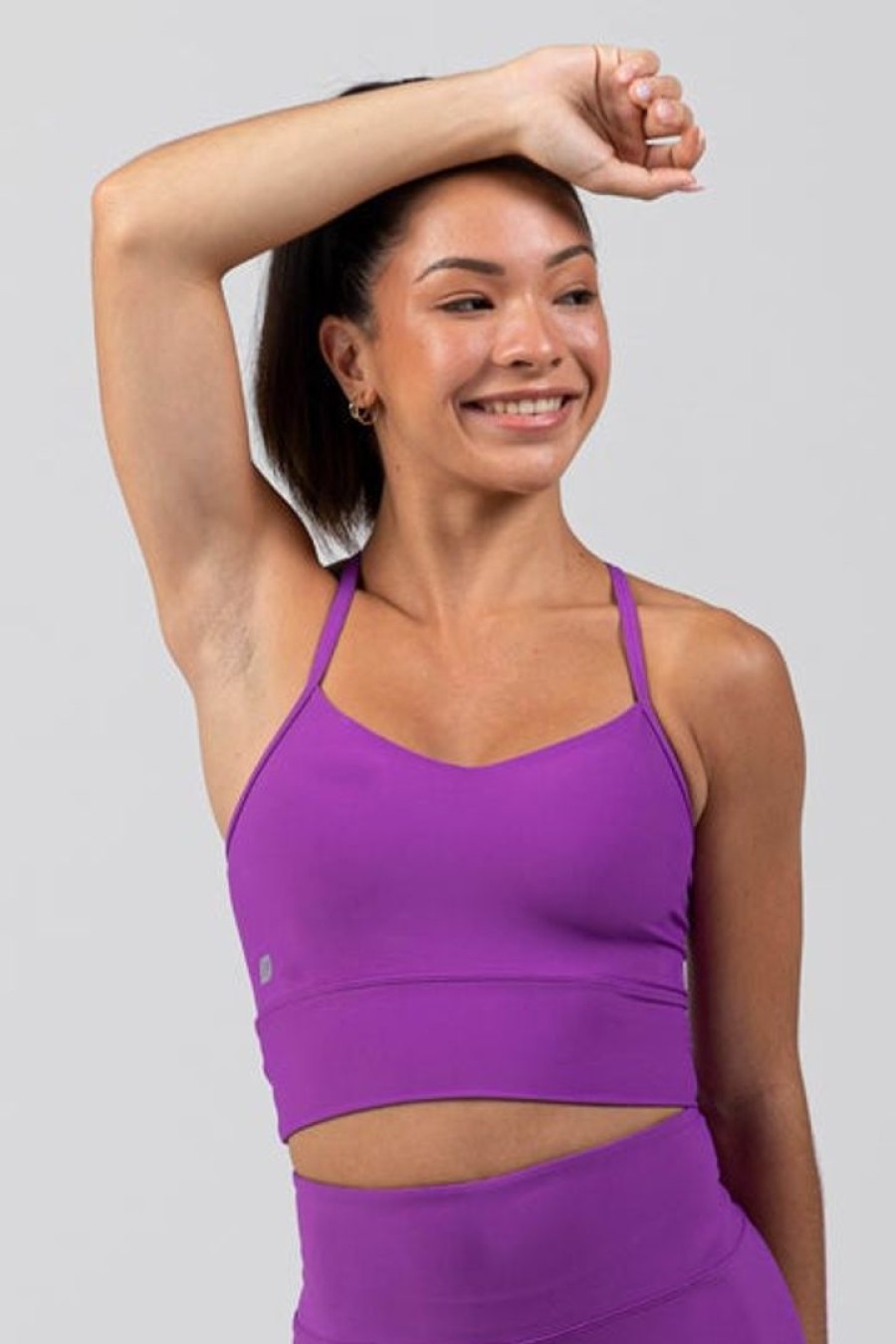 Dancewear sylvia | Sylvia P Mulberry Long Line Cropped Singlet