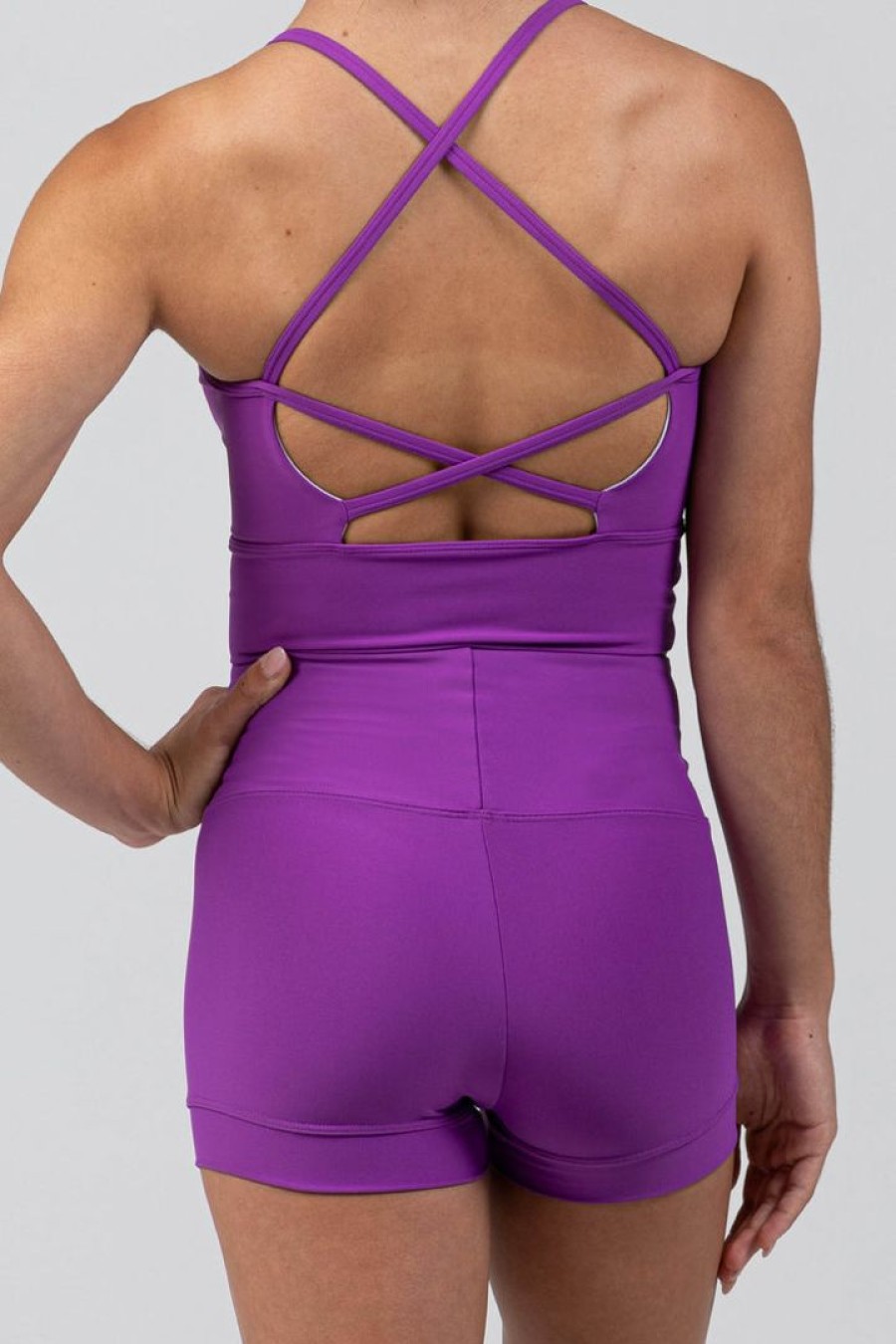 Dancewear sylvia | Sylvia P Mulberry Long Line Cropped Singlet