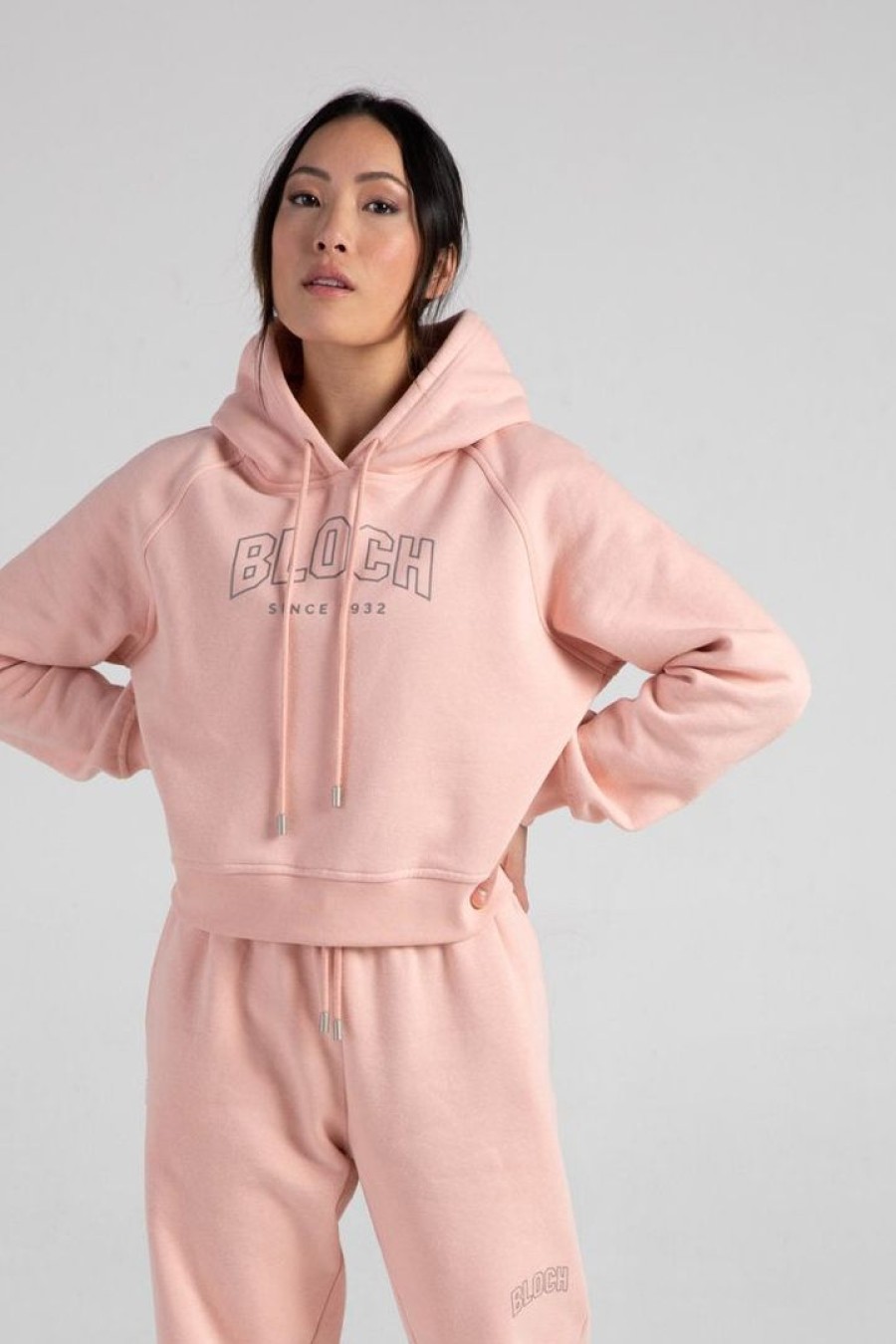 Dancewear bloch | Bloch Off-Duty Terry Crop Hoodie | Blush