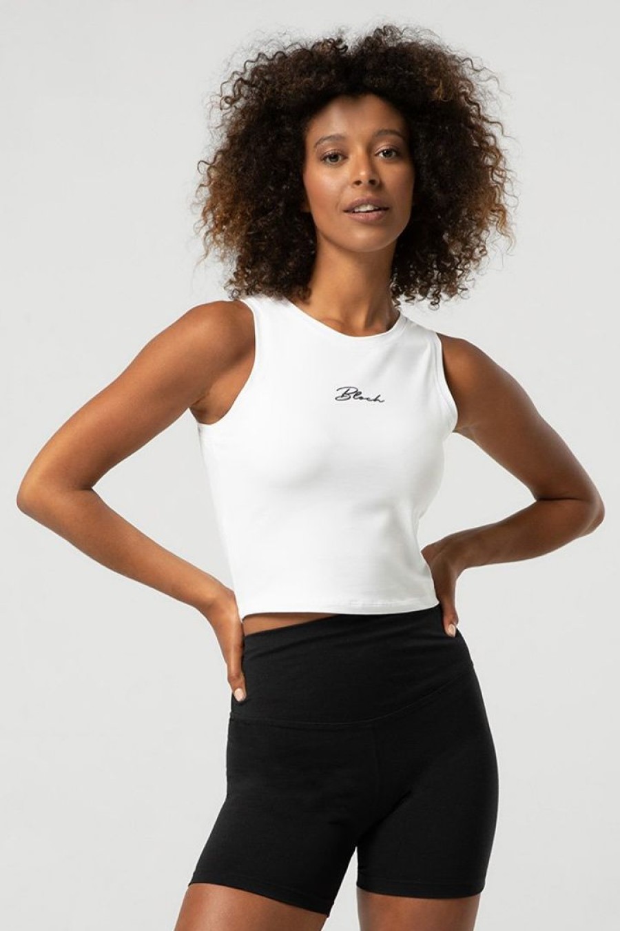 Dancewear bloch | Bloch Tonal Print Crop Tank White (Adult)