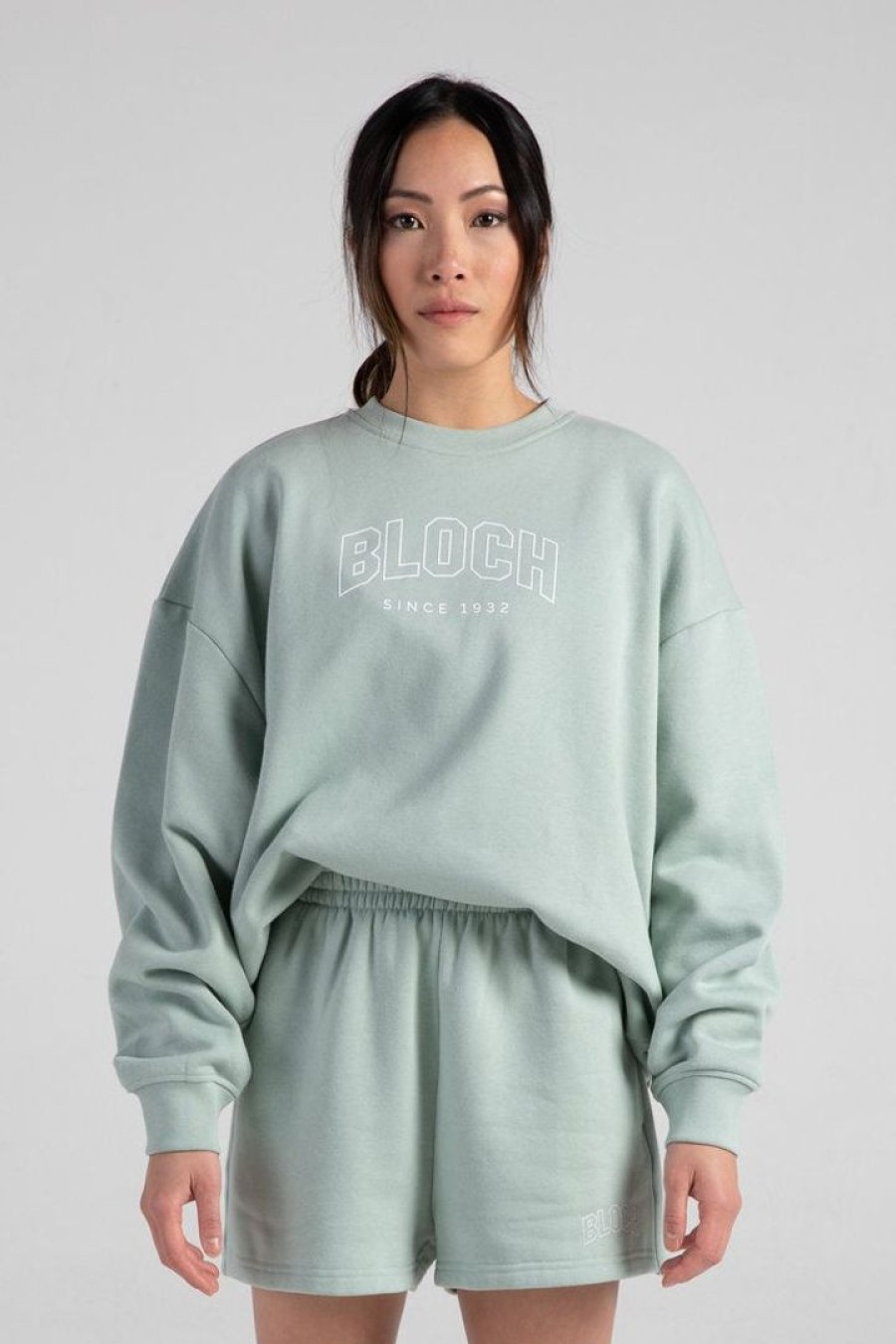 Dancewear bloch | Bloch Off-Duty Terry Crew Pullover | Sage