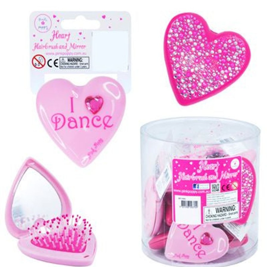 Accessories pink | Pink Poppy Dance Brush And Mirror Compact