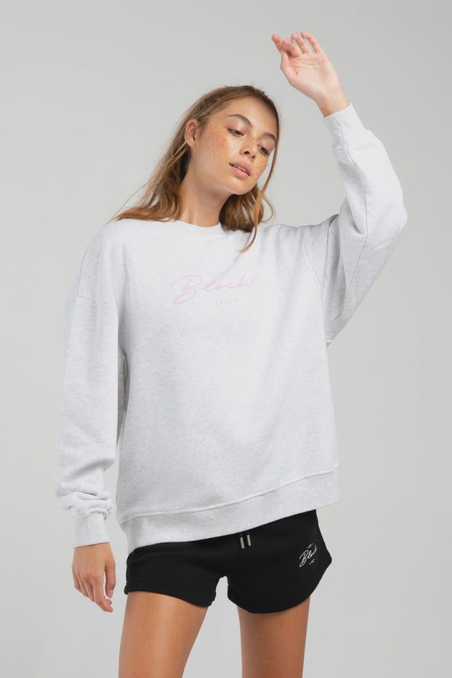 Dancewear bloch | Bloch Off Duty Terry Oversized Crew | Snow Marle