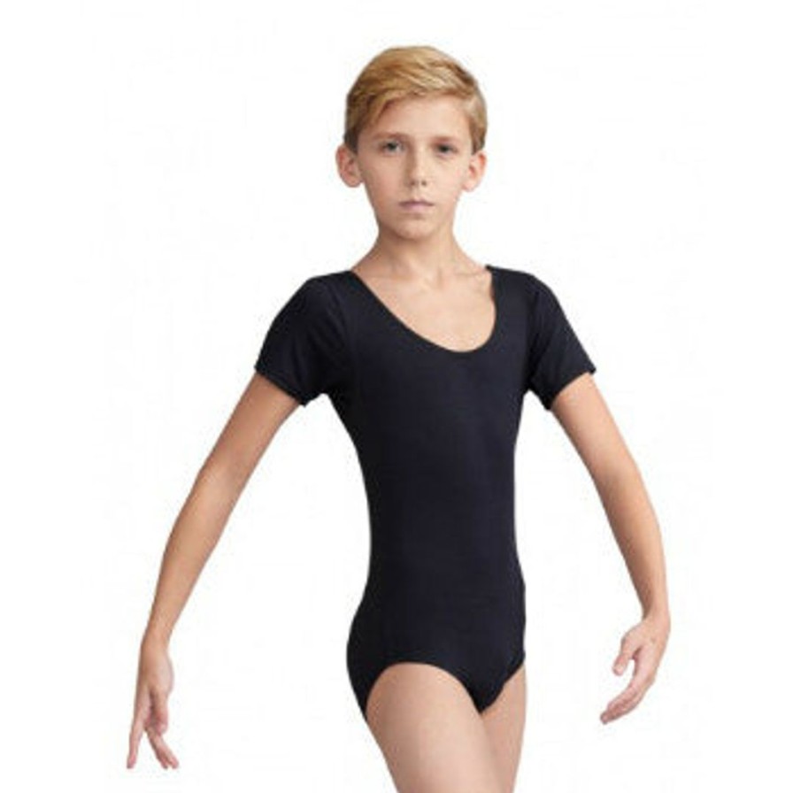 Dancewear capezio | Capezio Tactel Short Sleeve Leotard (Boys) Leotards