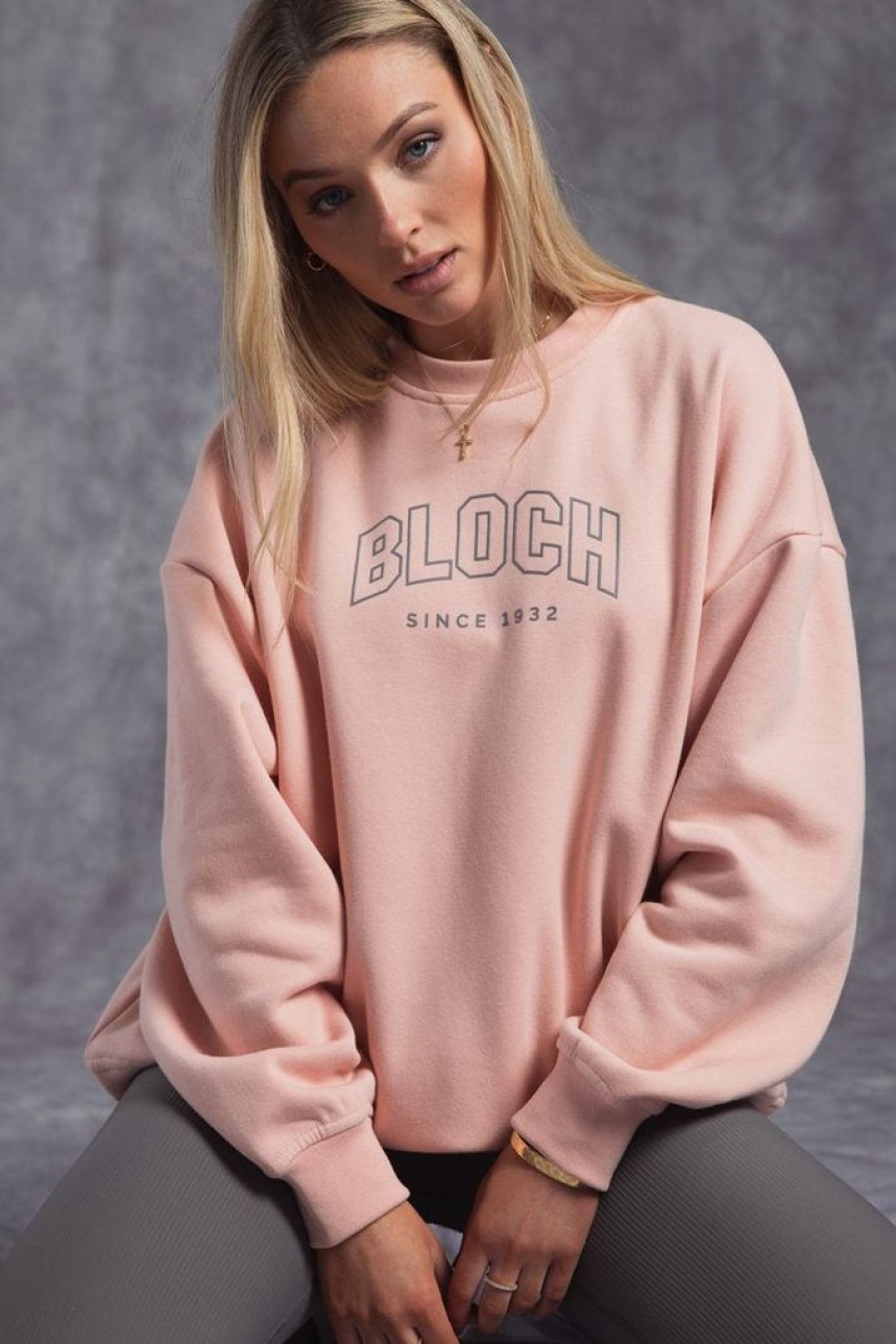 Dancewear bloch | Bloch Off-Duty Terry Crew Pullover | Blush