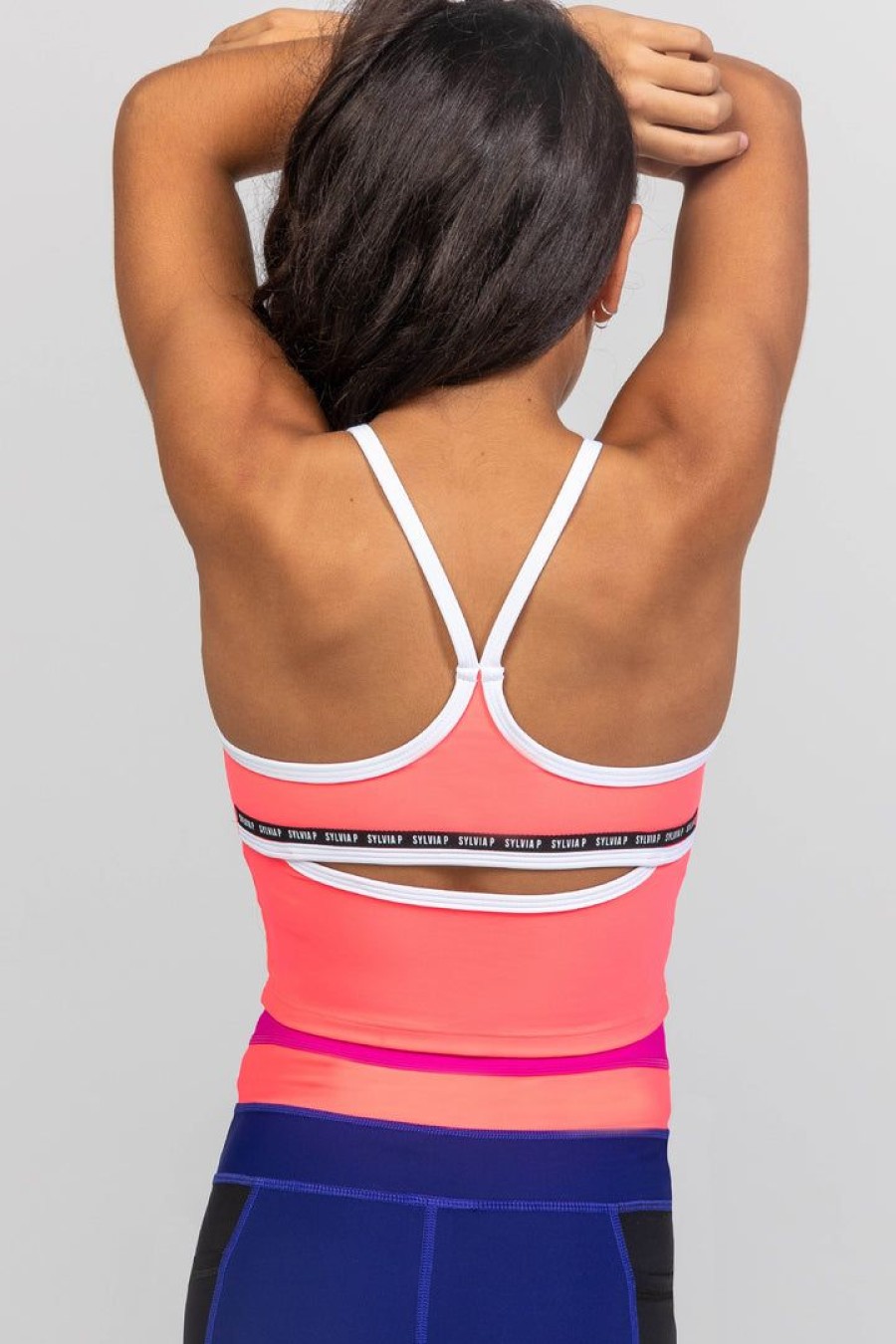 Dancewear sylvia | Sylvia P The Original Cropped Singlet | Neon Cantaloupe