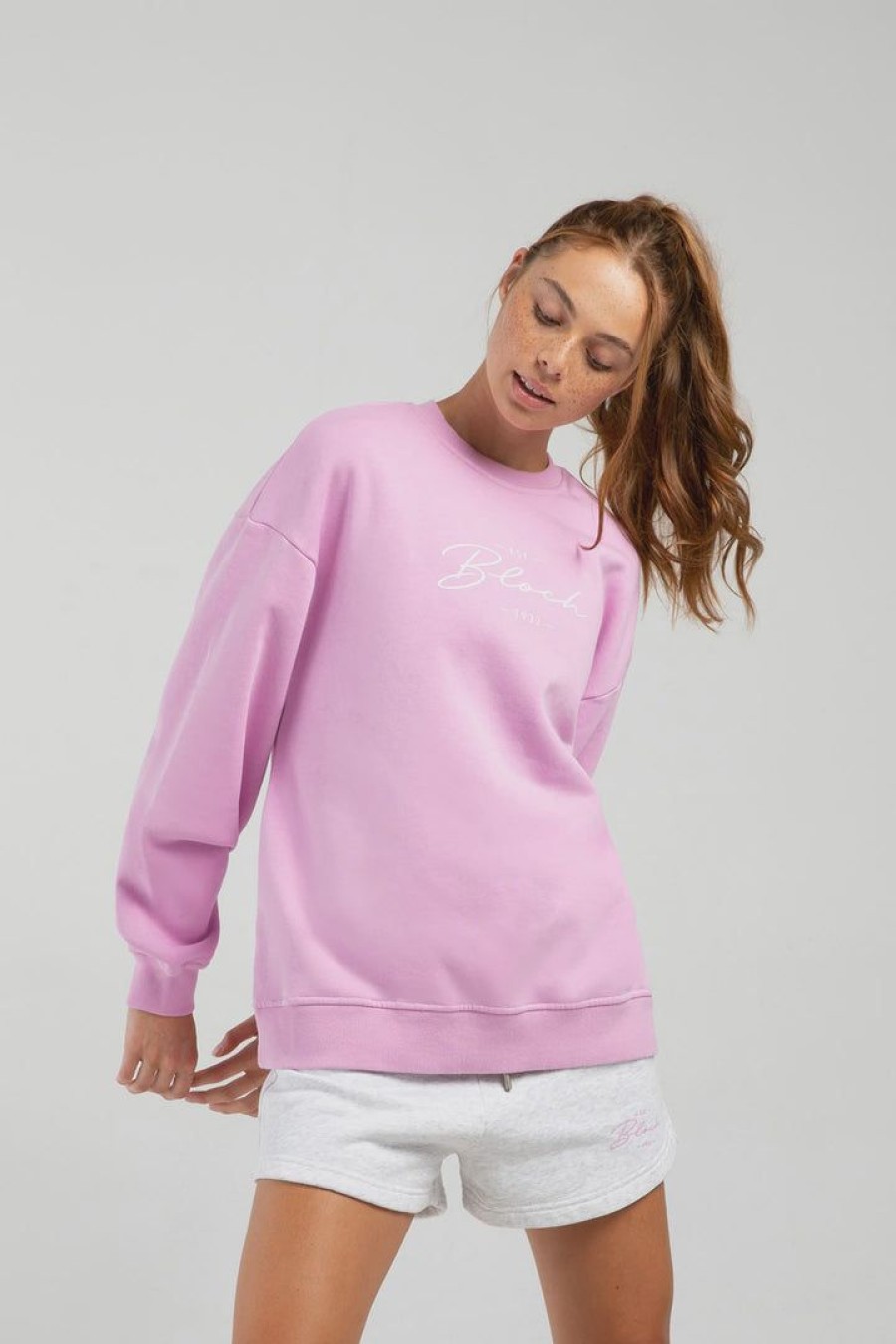 Dancewear bloch | Bloch Off Duty Terry Oversized Crew | Bubble Gum