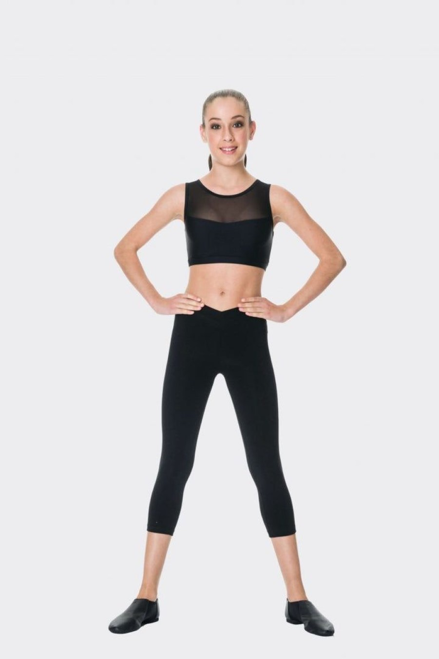 Dancewear studio | Studio 7 Cotton 3/4 Leggings | Child Dancewear Black