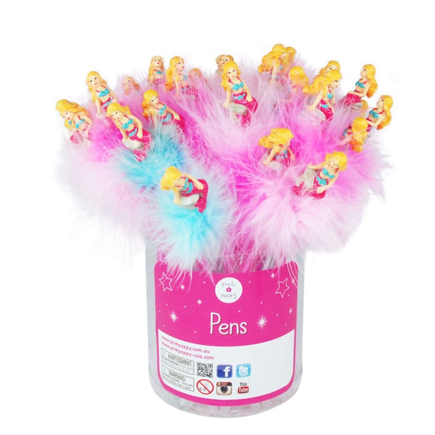 Accessories pink | Pink Poppy Gifts Sale | Mermaid Fluffy Pens